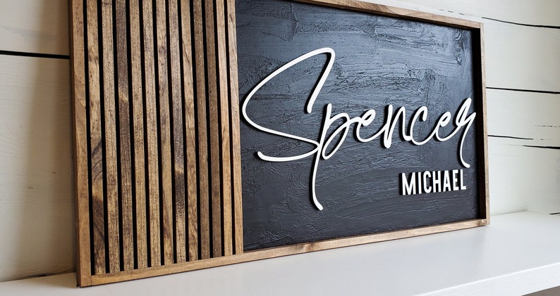 Modern Name Sign, Custom Name Sign, Wooden Name Sign - Etsy